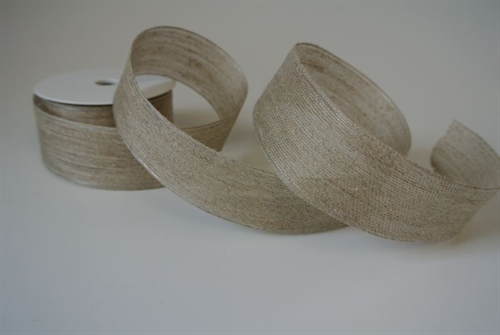 Band 15m/ 40mm, Leinen grob, natur Band 15m/ 40mm, Leinen grob, natur