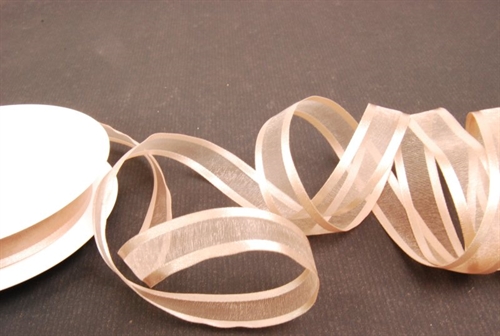 Band 25m/ 15mm, Organza D-Face satin, beige Band 25m/ 15mm, Organza D-Face satin, beige