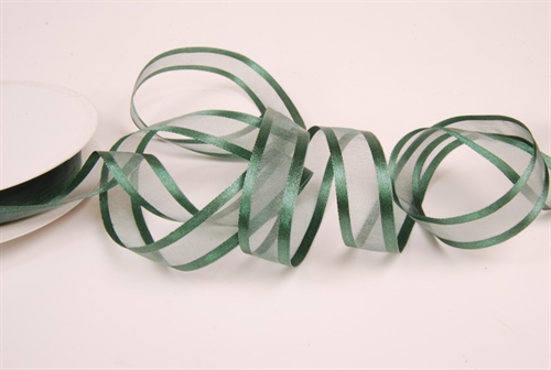 Band 25m/ 15mm, Organza D-Face satin, grün Band 25m/ 15mm, Organza D-Face satin, grün