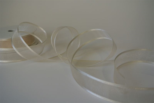 Band 25m/ 25mm, Organza D-Face satin, ecru Band 25m/ 25mm, Organza D-Face satin, ecru