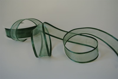 Band 25m/ 25mm, Organza D-Face satin, grün Band 25m/ 25mm, Organza D-Face satin, grün