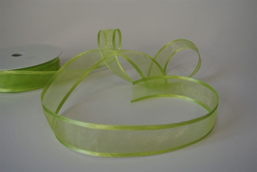 Band 25m/ 25mm, Organza D-Face satin, lindengrün Band 25m/ 25mm, Organza D-Face satin, lindengrün