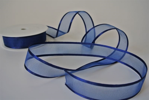 Band 25m/ 25mm, Organza D-Face satin, dblau Band 25m/ 25mm, Organza D-Face satin, dblau