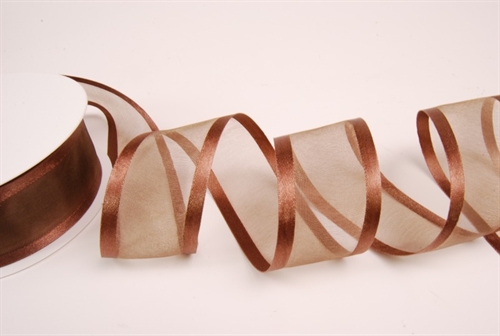 Band 25m/ 40mm, Organza D-Face satin, braun Band 25m/ 40mm, Organza D-Face satin, braun