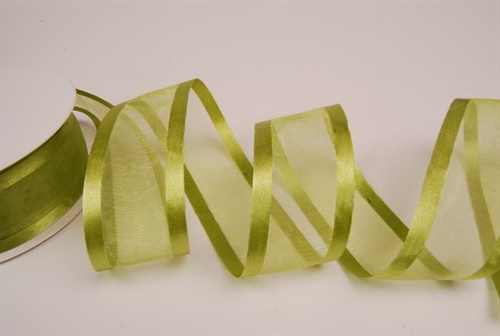 Band 25m/ 40mm, Organza D-Face satin, grün Band 25m/ 40mm, Organza D-Face satin, grün