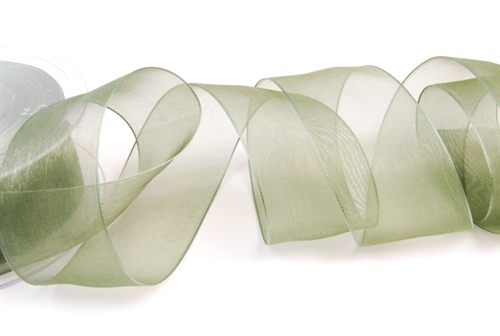 Band 50m/ 40mm, Organza, dgrün Band 50m/ 40mm, Organza, dgrün