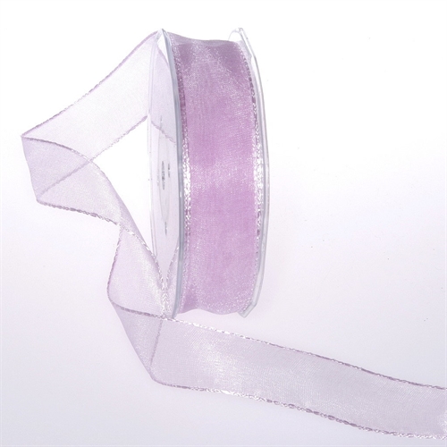 Band 25m/ 25mm, Organza/ Häkelkanten, lavendel Band 25m/ 25mm, Organza/ Häkelkanten, lavendel