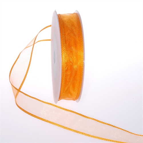 Band 20m/ 25mm, Organza mit Flechtkante, orange Band 20m/ 25mm, Organza mit Flechtkante, orange