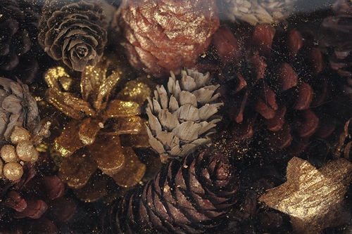 Festive Exotic, L12x 6x H20cm, orange/gold Festive Exotic, L12x 6x H20cm, orange/gold