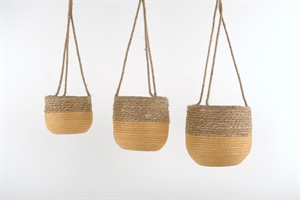 Rundkorb, Sweetgrass Set/3 - Ø20x H21/70cm, honey Rundkorb, Sweetgrass Set/3 - Ø20x H21/70cm, honey