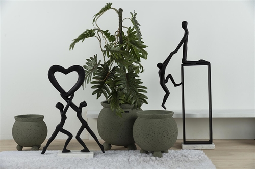 Blumentopf, Joufflu Cement Ø16x H16cm, grüngrau Blumentopf, Joufflu Cement Ø16x H16cm, grüngrau