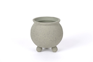 Blumentopf, Joufflu Cement Ø19.5x H19.5cm, grüngrau Blumentopf, Joufflu Cement Ø19.5x H19.5cm, grüngrau