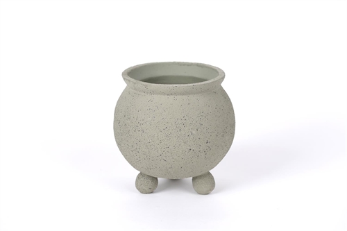 Blumentopf, Joufflu Cement Ø19.5x H19.5cm, grüngrau Blumentopf, Joufflu Cement Ø19.5x H19.5cm, grüngrau