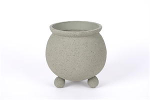 Blumentopf, Joufflu Cement Ø23.5x H23cm, grüngrau Blumentopf, Joufflu Cement Ø23.5x H23cm, grüngrau