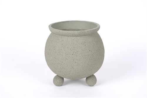 Blumentopf, Joufflu Cement Ø23.5x H23cm, grüngrau Blumentopf, Joufflu Cement Ø23.5x H23cm, grüngrau