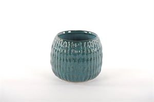 Blumentopf, Tire Track Keramik Ø13x H11cm, petrol Blumentopf, Tire Track Keramik Ø13x H11cm, petrol