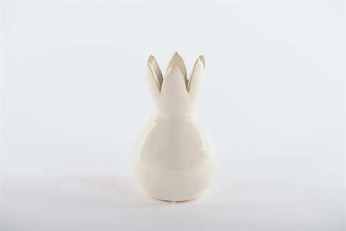 KeramikVase, Zwiebel Ø10.5x H17cm, weiss KeramikVase, Zwiebel Ø10.5x H17cm, weiss