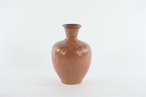 KeramikVase, Fosette Ø18.5x H26.5, rotbraun KeramikVase, Fosette Ø18.5x H26.5, rotbraun