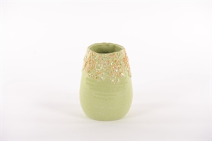 BlumenVase, Flowered Ø13.5x H18cm, green BlumenVase, Flowered Ø13.5x H18cm, green