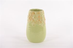 BlumenVase, Flowered Ø16.5x H26.5cm, green BlumenVase, Flowered Ø16.5x H26.5cm, green