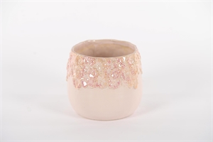Blumentopf, Flowered Ø15.5x H13.5cm, soft pink Blumentopf, Flowered Ø15.5x H13.5cm, soft pink