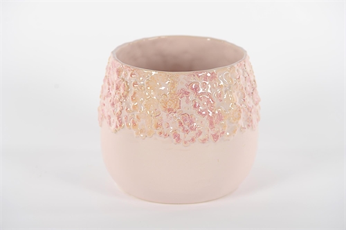 Blumentopf, Flowered Ø20x H16.5cm, soft pink Blumentopf, Flowered Ø20x H16.5cm, soft pink