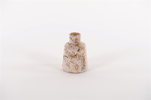 BlumenVase, Grooved Ø8.5x H12cm, pink/taupe BlumenVase, Grooved Ø8.5x H12cm, pink/taupe