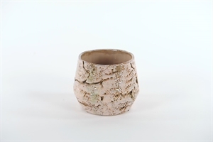 Blumentopf, Grooved Ø14x H11.5cm, pink/taupe Blumentopf, Grooved Ø14x H11.5cm, pink/taupe