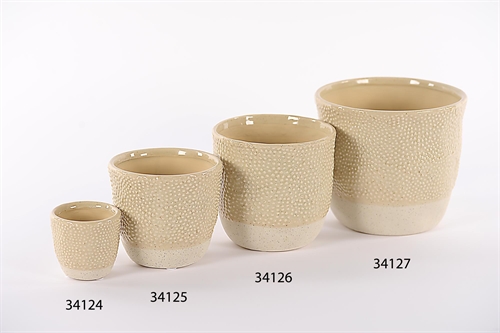 Blumentopf, Kinuwa Ø7.4x H6.9cm, creme Blumentopf, Kinuwa Ø7.4x H6.9cm, creme