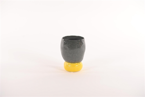 Blumentopf, Joyful Ø11x H15cm, black/yellow Blumentopf, Joyful Ø11x H15cm, black/yellow