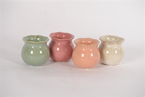 BlumenTopf, Soliflor Mix Keramik Ø10x H9.5cm, 4-Col BlumenTopf, Soliflor Mix Keramik Ø10x H9.5cm, 4-Col