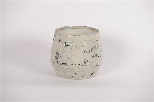 Blumentopf, Grooved Ø18.5x H16.5cm, grey/black Blumentopf, Grooved Ø18.5x H16.5cm, grey/black