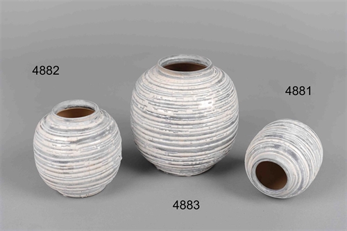 Blumenvase, Twiddle oval Ø14x H14cm, grau Blumenvase, Twiddle oval Ø14x H14cm, grau