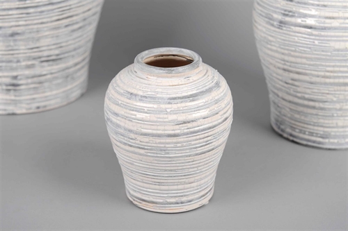 BlumenVase, Twiddle oval Ø15x H18cm, grau BlumenVase, Twiddle oval Ø15x H18cm, grau