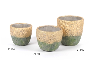 Blumentopf, Gildet Zement Ø14x 12.5cm, green Blumentopf, Gildet Zement Ø14x 12.5cm, green