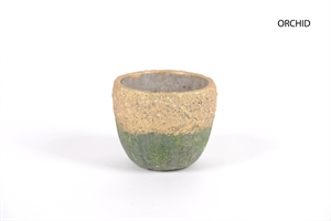 Blumentopf, Gildet Zement Ø15.5x 13cm, green Blumentopf, Gildet Zement Ø15.5x 13cm, green