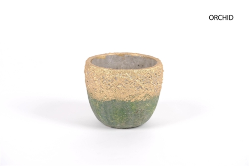 Blumentopf, Gildet Zement Ø15.5x 13cm, green Blumentopf, Gildet Zement Ø15.5x 13cm, green