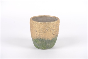 Blumentopf, Gildet Zement Ø17x 17.5cm, green Blumentopf, Gildet Zement Ø17x 17.5cm, green