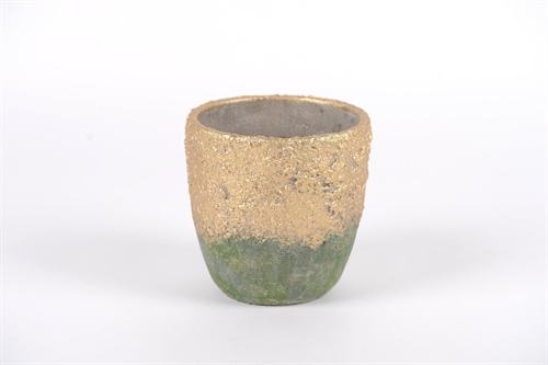 Blumentopf, Gildet Zement Ø17x 17.5cm, green Blumentopf, Gildet Zement Ø17x 17.5cm, green