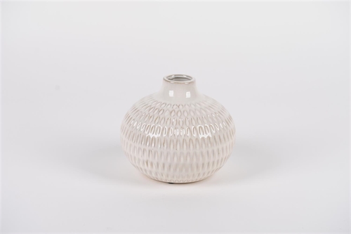 Vase, Keramik Ø18x H15cm, weiss Vase, Keramik Ø18x H15cm, weiss