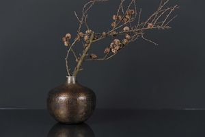 Vase, Alu Ø24.5x H23cm, mossed antik Vase, Alu Ø24.5x H23cm, mossed antik