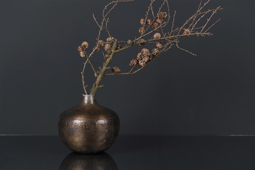 Vase, Alu Ø24.5x H23cm, mossed antik Vase, Alu Ø24.5x H23cm, mossed antik