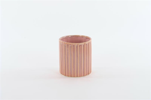 Blumentopf, Rayure Ø10.5x H11cm, rose Blumentopf, Rayure Ø10.5x H11cm, rose