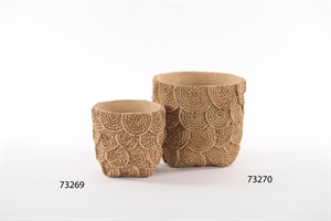 Blumentopf, Sisal - Zement Ø21x H18.5, natur Blumentopf, Sisal - Zement Ø21x H18.5, natur