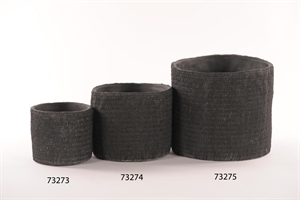 Blumentopf, Tissée - Zement Ø15.5x 13.5cm, schwarz Blumentopf, Tissée - Zement Ø15.5x 13.5cm, schwarz