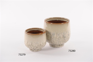 Blumentopf, Glaze Keramik Ø11.8x 11cm, stone Blumentopf, Glaze Keramik Ø11.8x 11cm, stone
