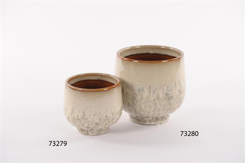 Blumentopf, Glaze Keramik Ø11.8x 11cm, stone Blumentopf, Glaze Keramik Ø11.8x 11cm, stone