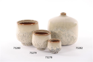 BlumenVase, Glaze Keramik Ø17x 16.2cm, stone BlumenVase, Glaze Keramik Ø17x 16.2cm, stone