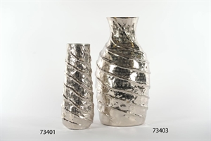 Vase, Twisty treasure - Alu Ø16x 43cm, silber Vase, Twisty treasure - Alu Ø16x 43cm, silber