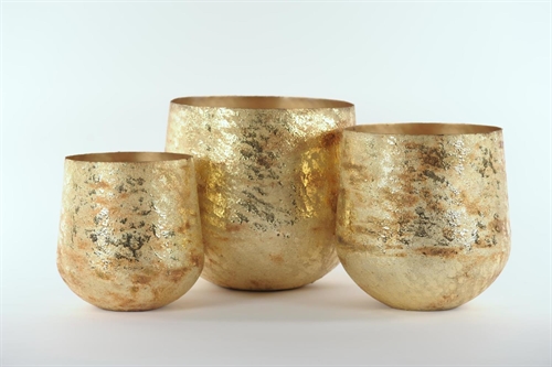 Blumentopf, Gold rush Metall - Set/3 - Ø24-37x 28-41cm, gold Blumentopf, Gold rush Metall - Set/3 - Ø24-37x 28-41cm, gold